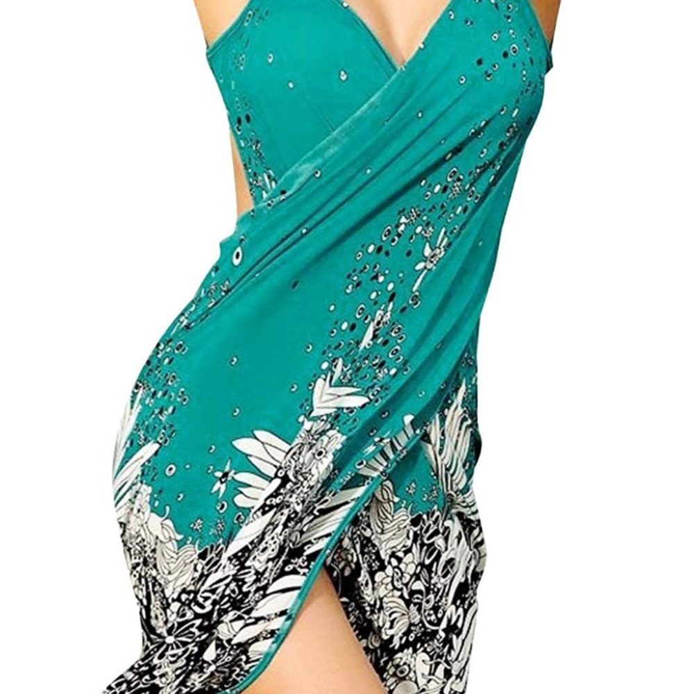 Floral Print Swimwear Cover Up Dress